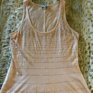 Express Light Pink Tank Top with Rhinestones
